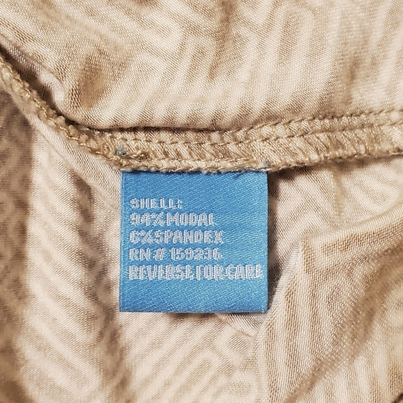 J McLaughlin Herringbone Print Light Tan & White Long Sleeved Top Size L - Picture 4 of 4